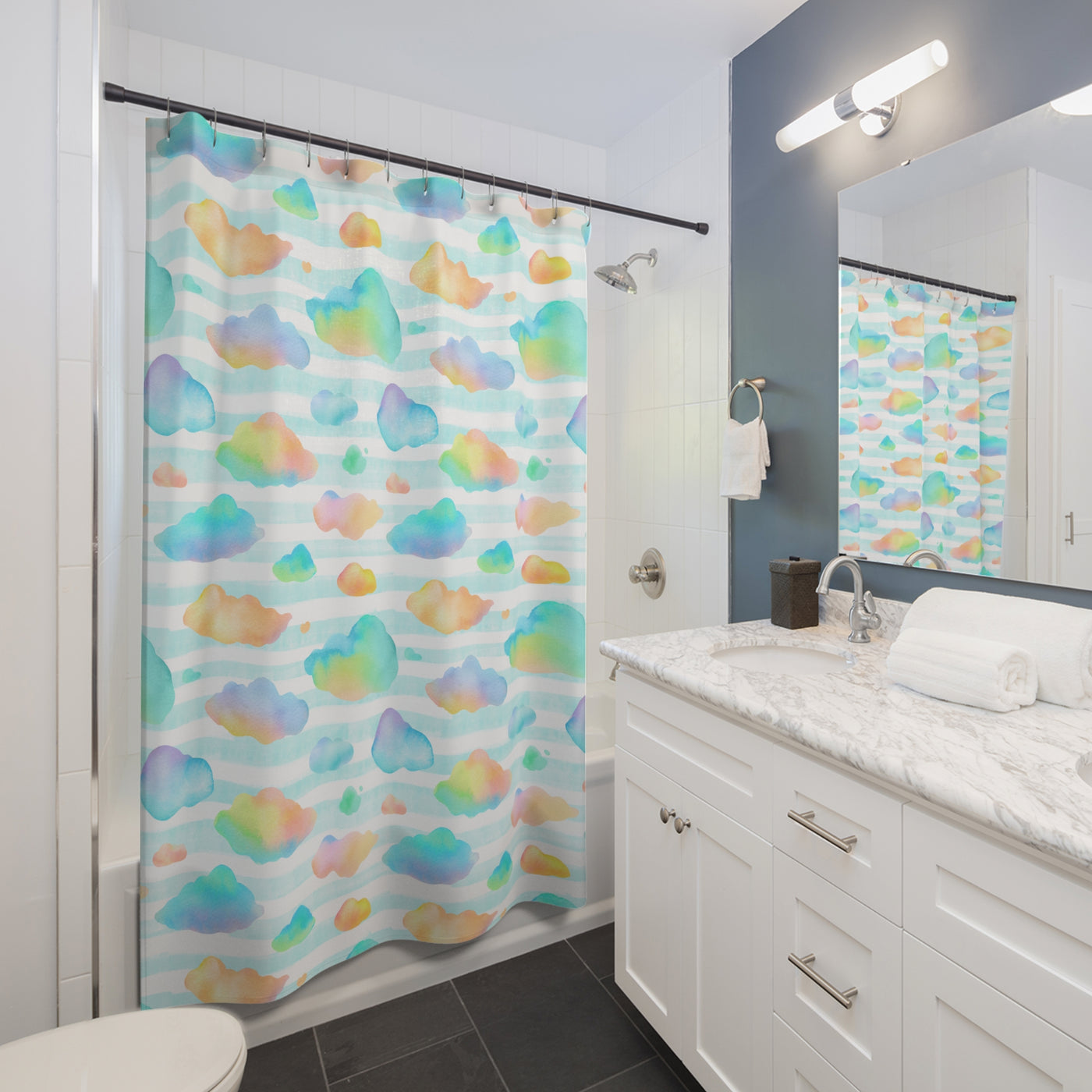 In the Clouds shower curtain